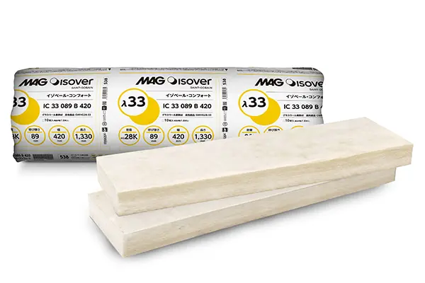 ◆新品◆M10739◆MAG◆マグイゾベール◆グラスウール断熱材◆1ケース 4枚入◆厚さ80mm◆2個セット◆エリア限定◆UB80H4P910 イゾベール・スタンダード | 住宅グラスウール断熱材 | マグ